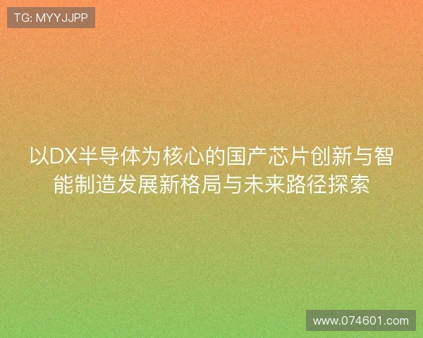 以DX半导体为核心的国产芯片创新与智能制造发展新格局与未来路径探索